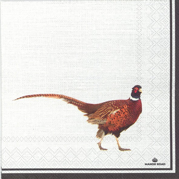 Manor Road Pheasant Luncheon Napkins 20Pk