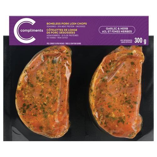 Compliments Herb and Garlic Pork Loin Chops 300g