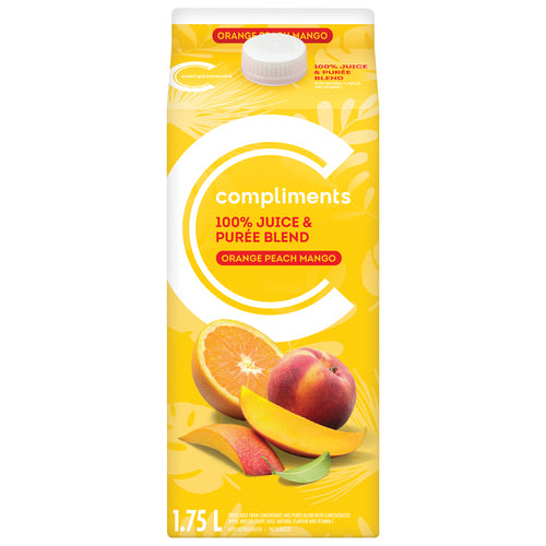 Compliments Blend Orange, Peach, Mango 100% Refrigerated Juice 1.75 L
