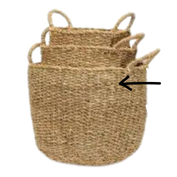 Round Seagrass Storage Basket Large