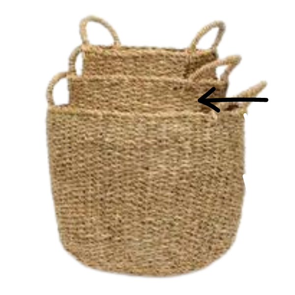 Round Seagrass Storage Basket Medium