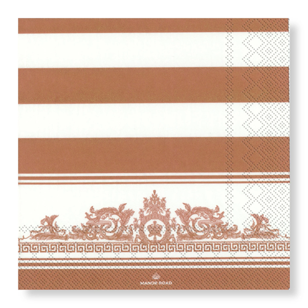 Manor Road Rococo Rose Gold Luncheon Napkins 20Pk