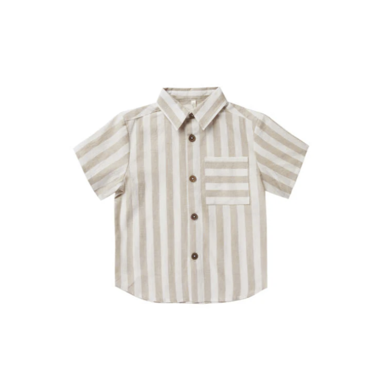 Rylee & Cru Grey Stripe Collared Shirt 6/7YR