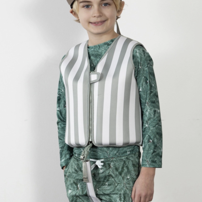 Current Tyed Sage Stripes Swim Vest Large (6Y+ | 60lbs+)