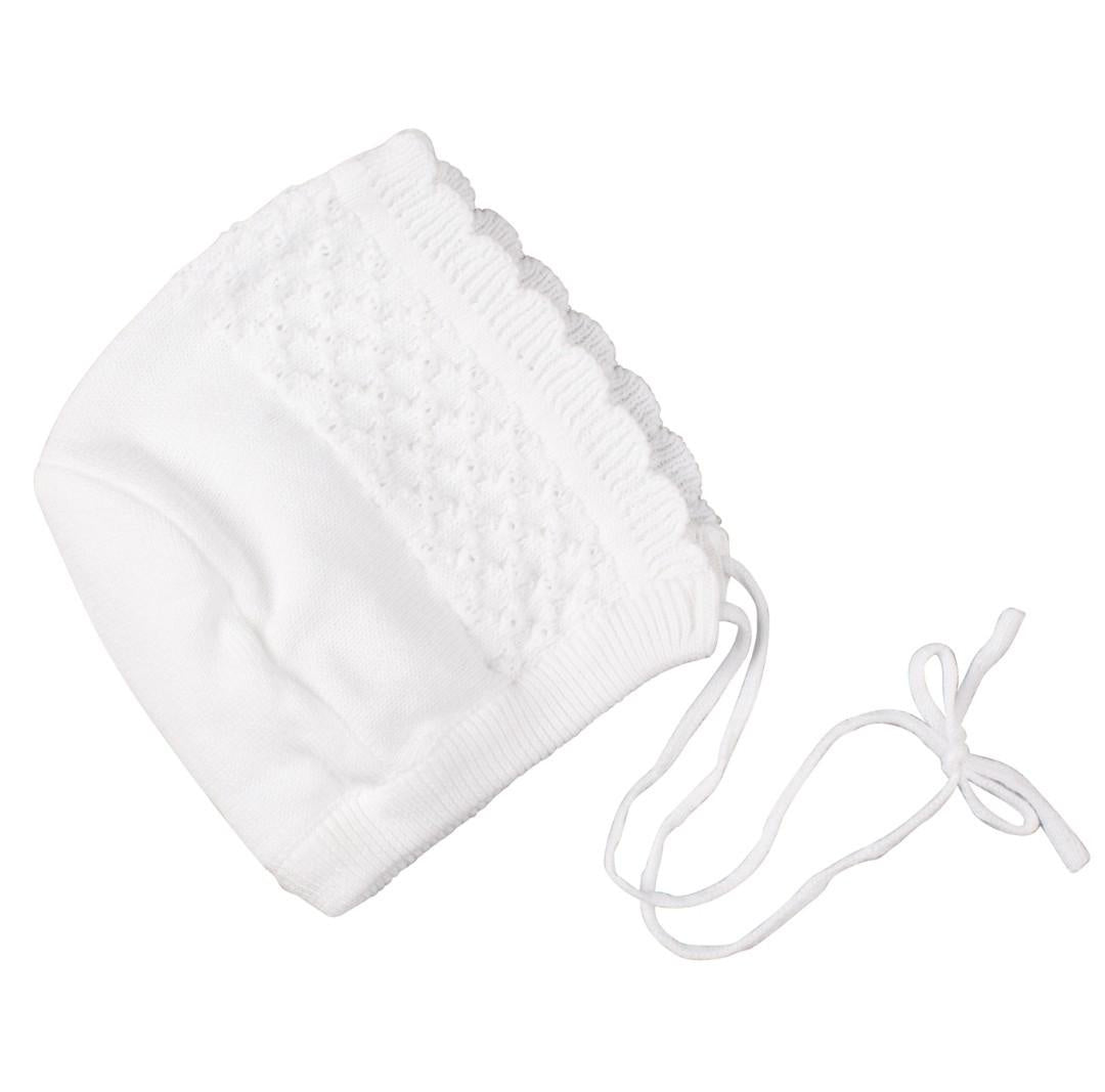 Feltman Brothers White Girls Special Occasion Knit Bonnet Newborn