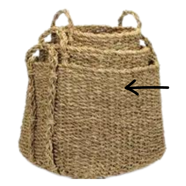 Square Seagrass Storage Basket Large
