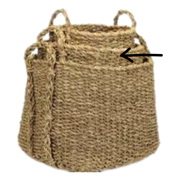 Square Seagrass Storage Basket Medium