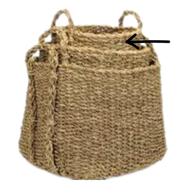 Square Seagrass Storage Basket Small