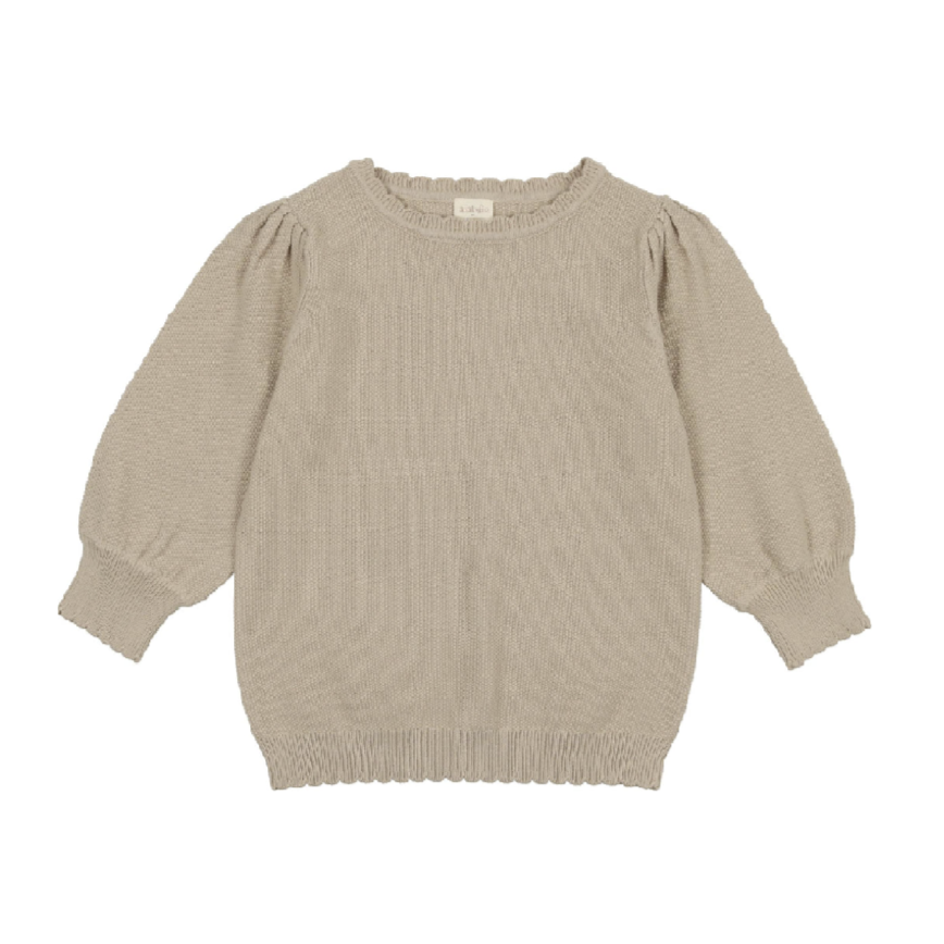 Lil Legs Taupe Knit Three Quarter Sleeve Sweater 8Y