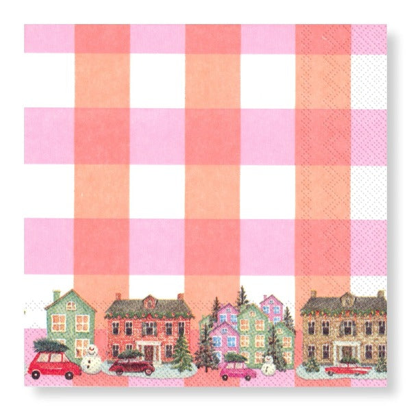 Manor Road The Village Pink Cocktail Napkins 20pk