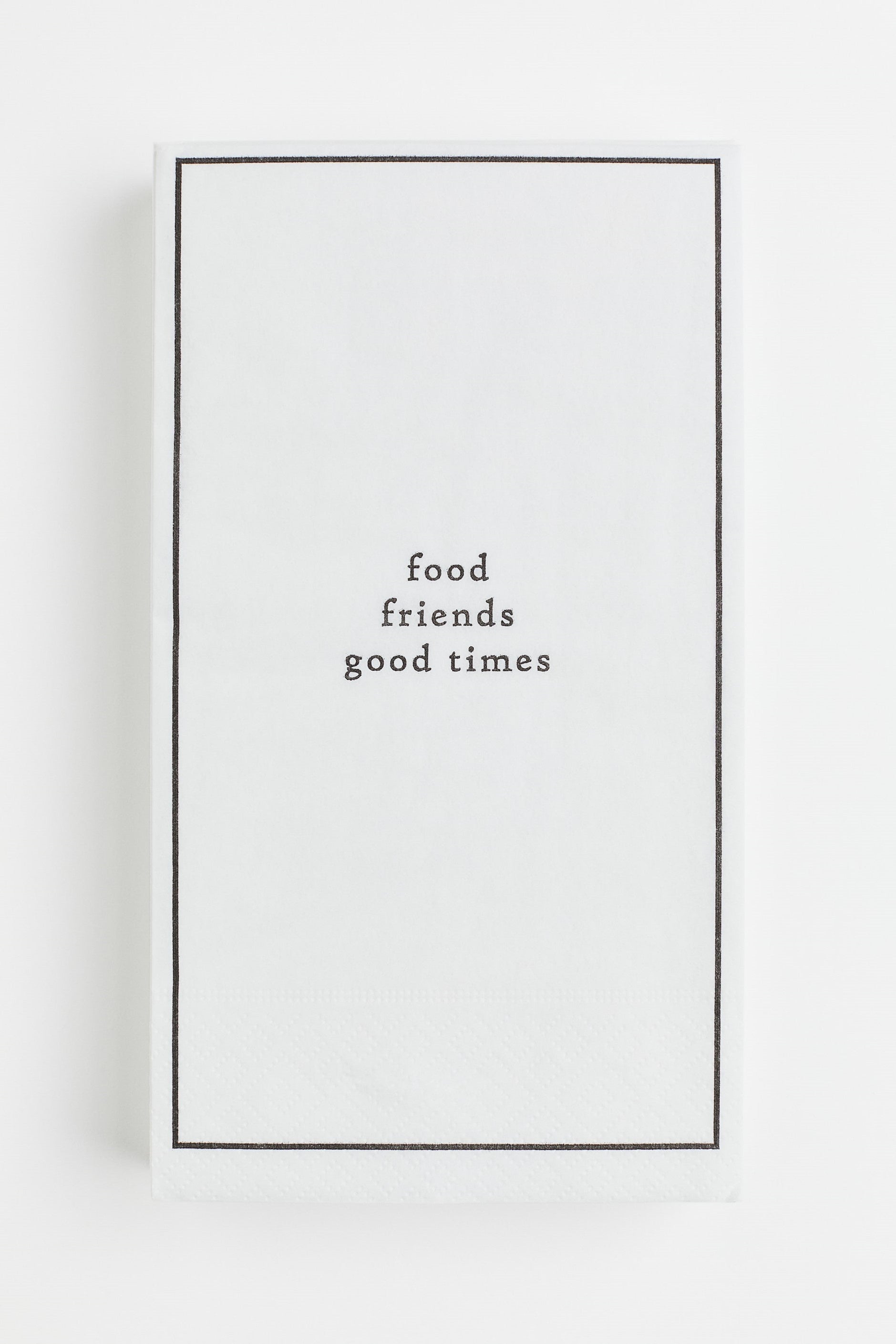 food, friends, good times, white paper napkins 15pack