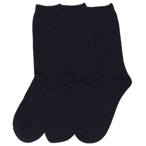 Trimfit Style #10770 Black Rib Dress Socks 3pr