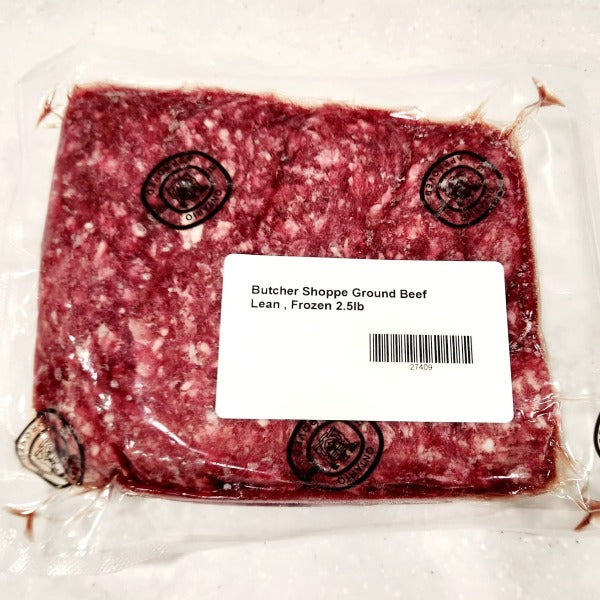 Butcher Shoppe Lean Ground Beef Frozen 2.5lb /5.79lb