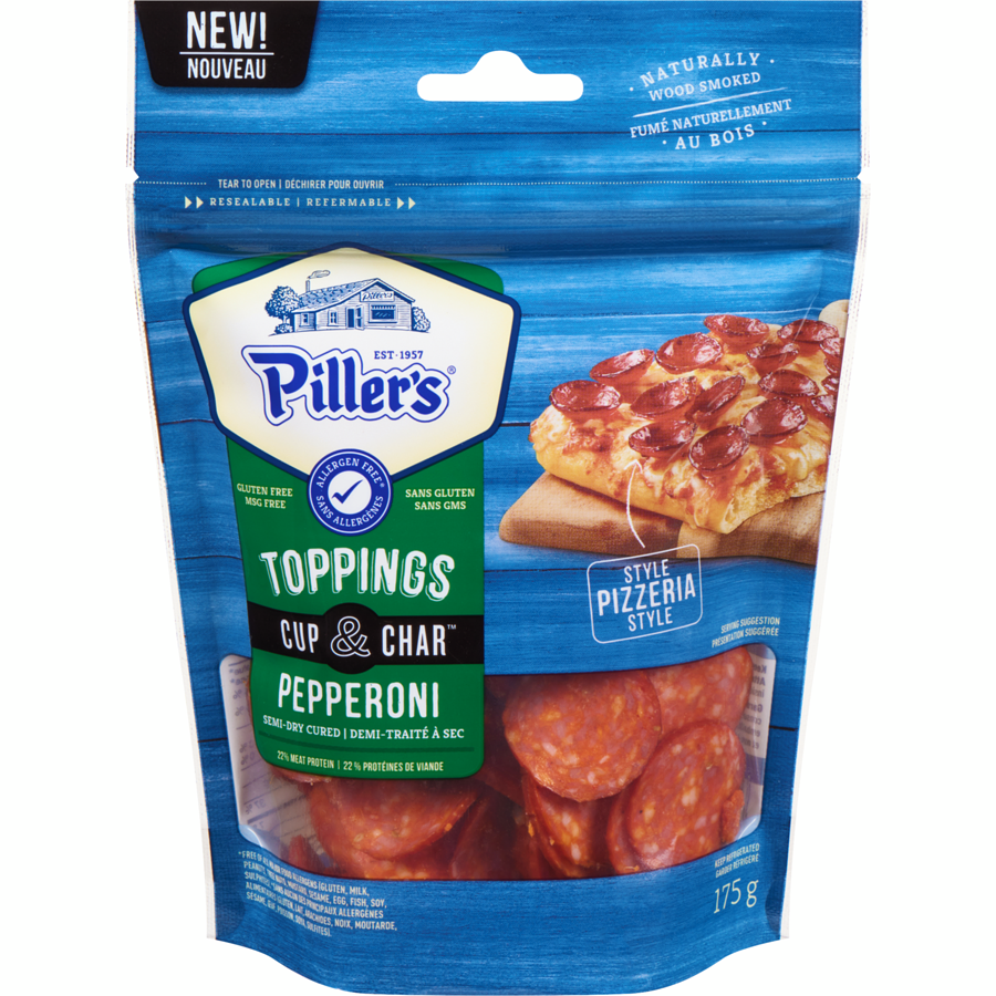 Pillers Toppings Cup & Char Pepperoni Pizza Topping 175g