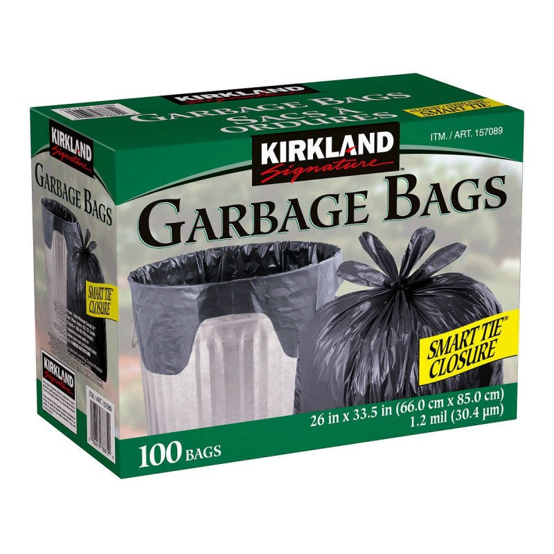 Kirkland 26"x33.5" Smart Tie Garbage Bags 100ct