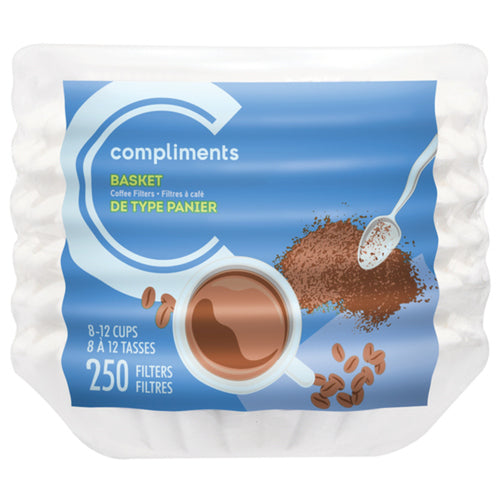 Compliments  Basket Filters 8-12 cup 250ct