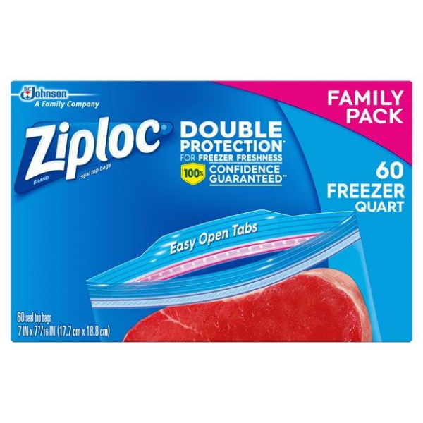 Ziploc Medium Freezer Bags 60ct