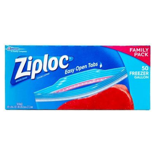 Ziploc Double Zipper Large Freezer Bag 50ct