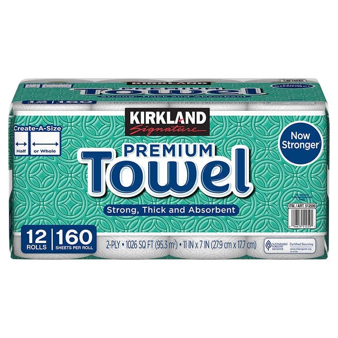Kirkland 160 Sheets Paper Towels 12ct-NEW SKU