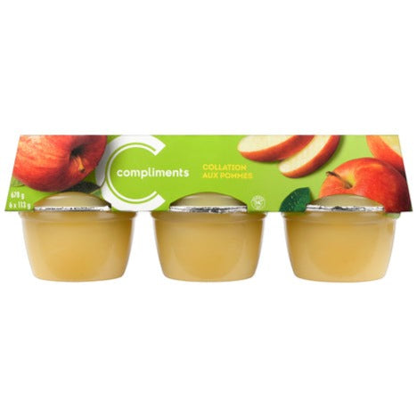 Compliments Sweetened Apple Sauce Cups 113g x 6