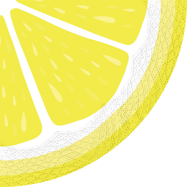 Paw Decor Round Lemon Napkin 12 pk
