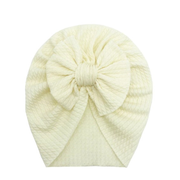 Soft Cotton Bowknot Hat NB CREAM