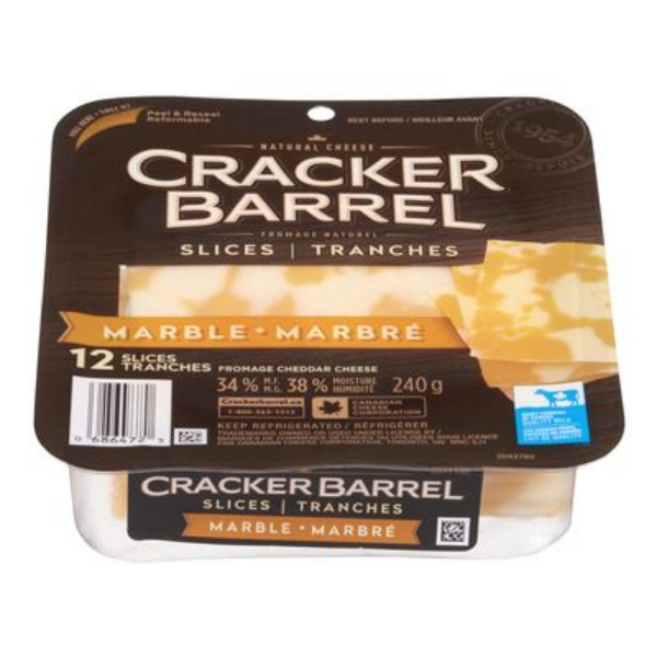 Cracker Barrel Marble Cheddar Slices 240g
