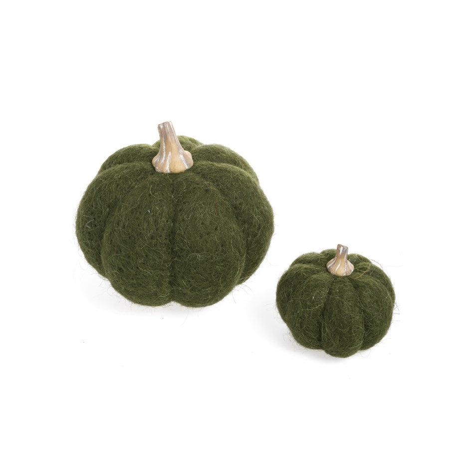 Accents De Ville Small Wool Pumpkin Green