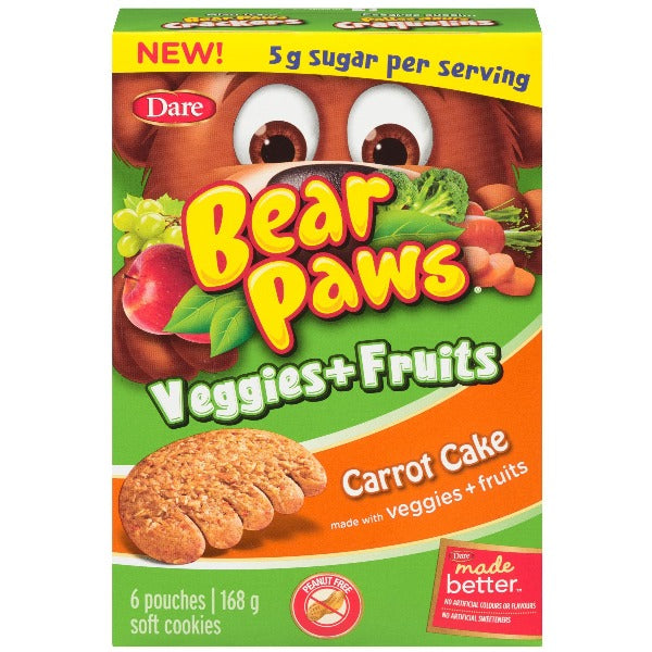 *Dare Bear Paws Vegetable and Fruit Carrot Cake 168g