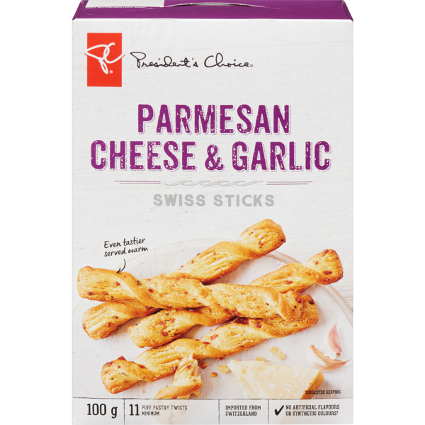 PC Parmesan Cheese & Garlic Swiss Sticks 100g