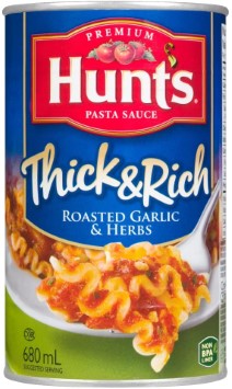 *Hunts Thick & Rich Roasted Garlic and Herbs Pasta Sauce 680ml