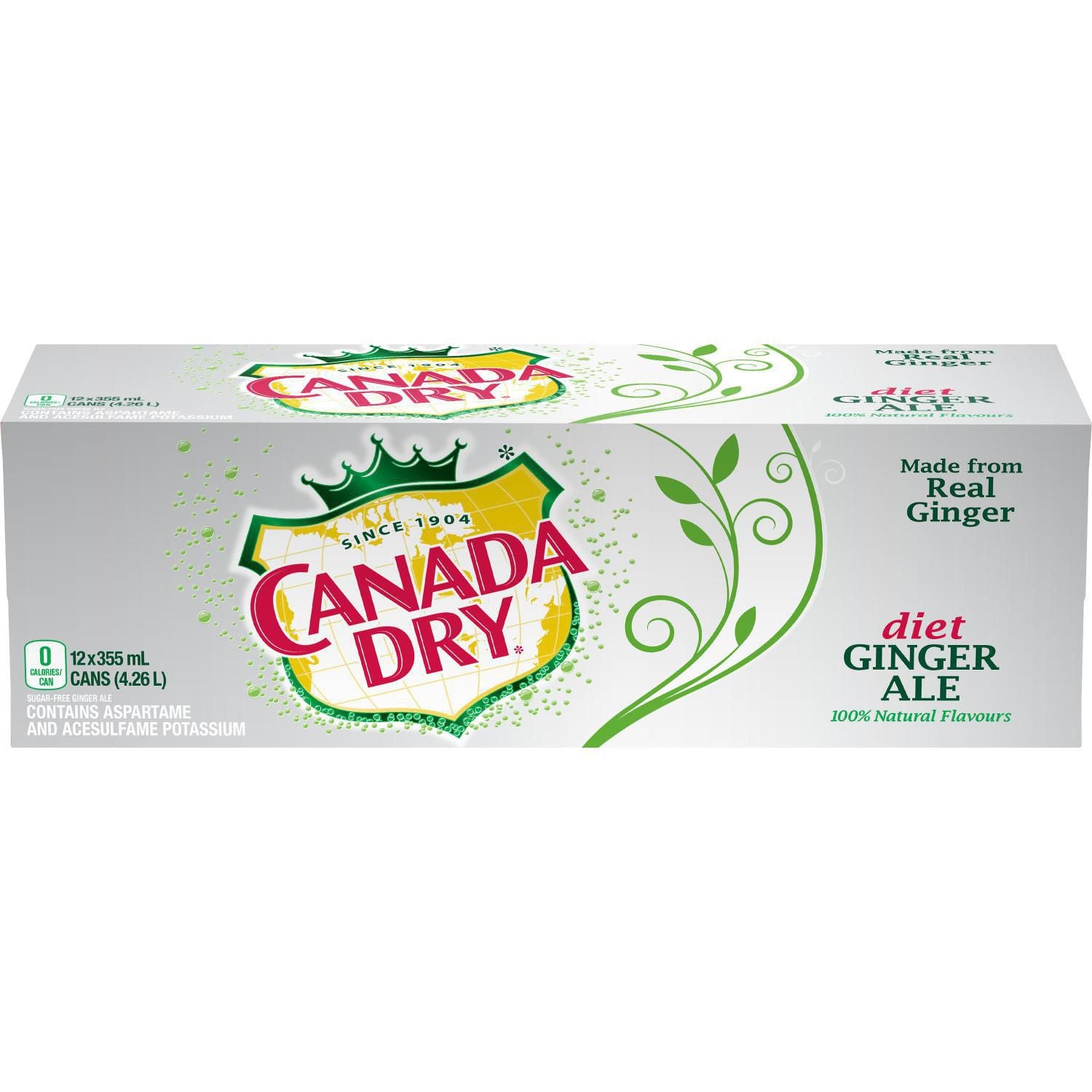 Canada Dry Diet Ginger Ale Pop 355ml x 12