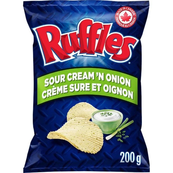 Ruffles Sour Cream'N Onion Potato Chips 200g