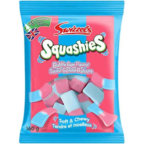 Swizzels Squashies Bubble Gum Flavour Soft & Chewy Candy 160g
