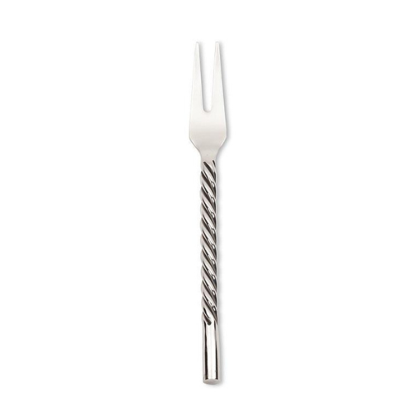 Twisted Handle Cocktail Fork, Silver, 4.5"L