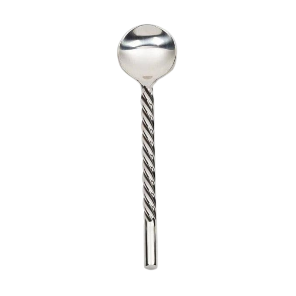 Twisted Handle Sm Spoon, Silver, 4.5"L