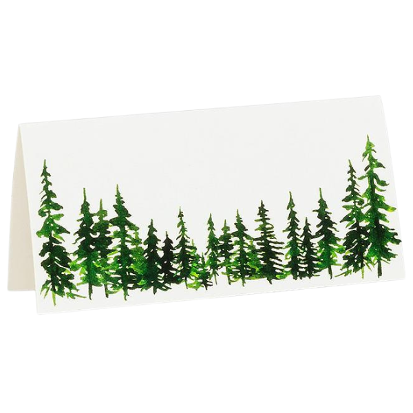Evergreen Fold Placecard, 12pc, 1.5Lx3"