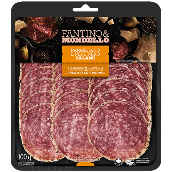 Fantino & Mondello Sliced Parmesan Black Pepper Salami 100 g