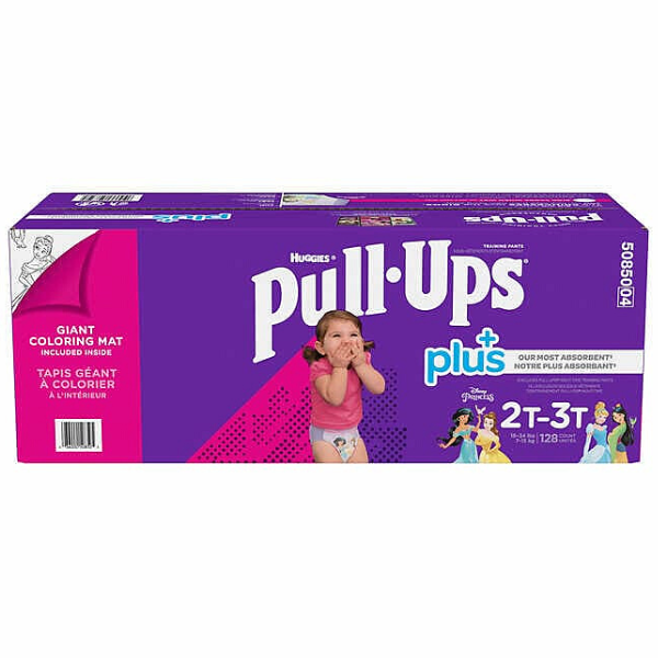 Huggies Pull Ups Plus Girls Sz 2T-3T 128ct