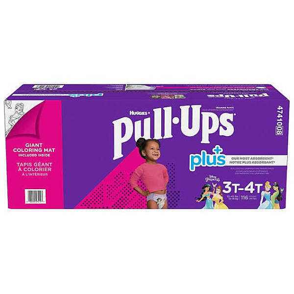 Huggies Pull Ups Plus Girls Sz 3T-4T 116ct
