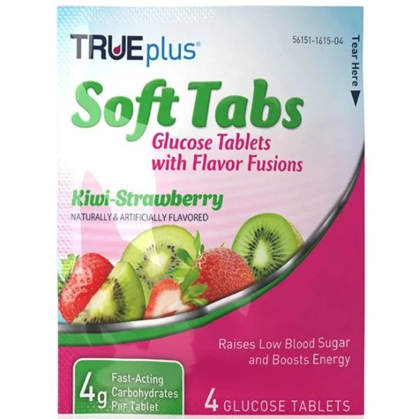 True Plus Kiwi-Strawberry Glucose Tablets 4ct