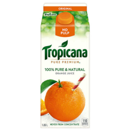 Tropicana No Pulp Orange Juice 1.89L