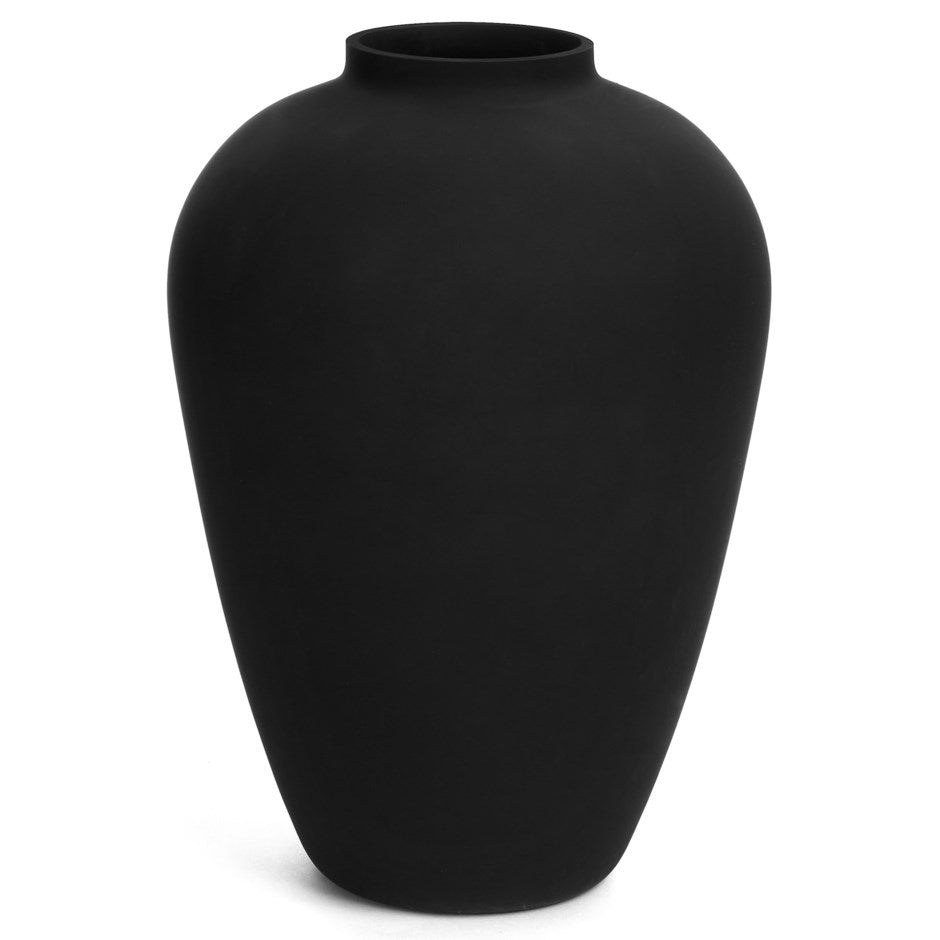 Accents De Ville Matte Black Glass Vase 6.5x10"