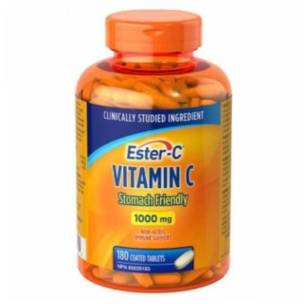 Ester-C Vitamin C Stomach Friendly Non-Acidic 1000mg 180 coated tablets