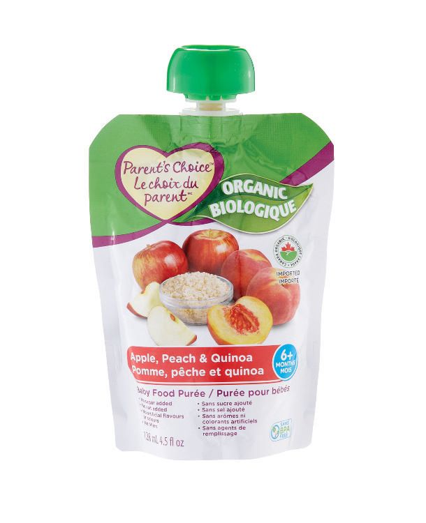Parent's Choice Apple, Peach & Quinoa Baby Food Pouch 128ml