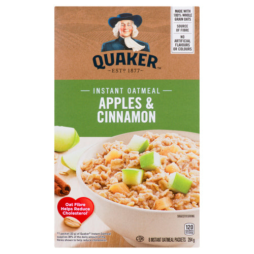 Quaker Apples & Cinnamon Instant Oatmeal 8ct 264g