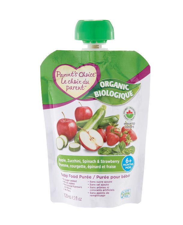 Parent's Choice Apple Zucchini Spinach & Strawberry Baby Food Pouch 128ml