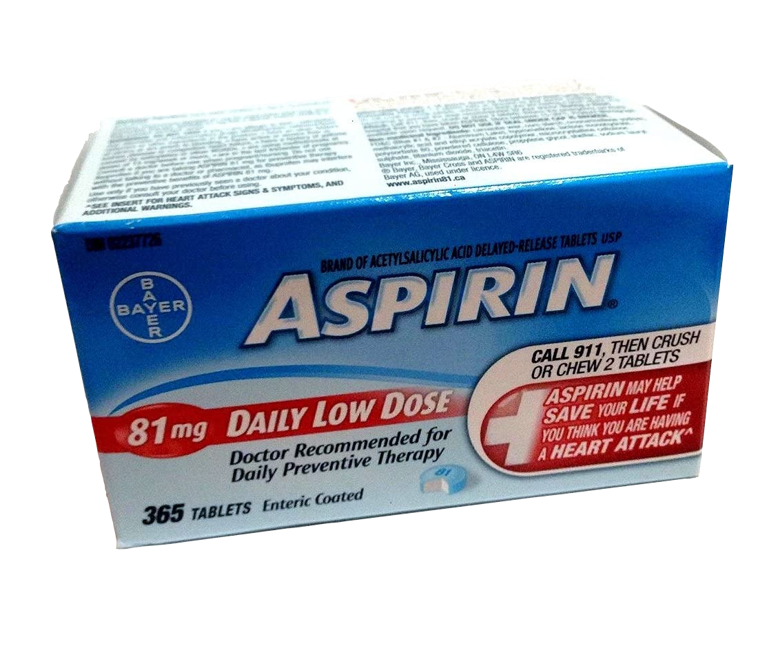 Bayer Aspirin Coated Low Dose ASA Tablets 81mg 365ct