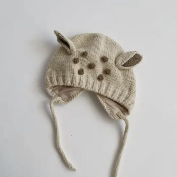 Adored Oat Bambi Knit Hat 0-3Y