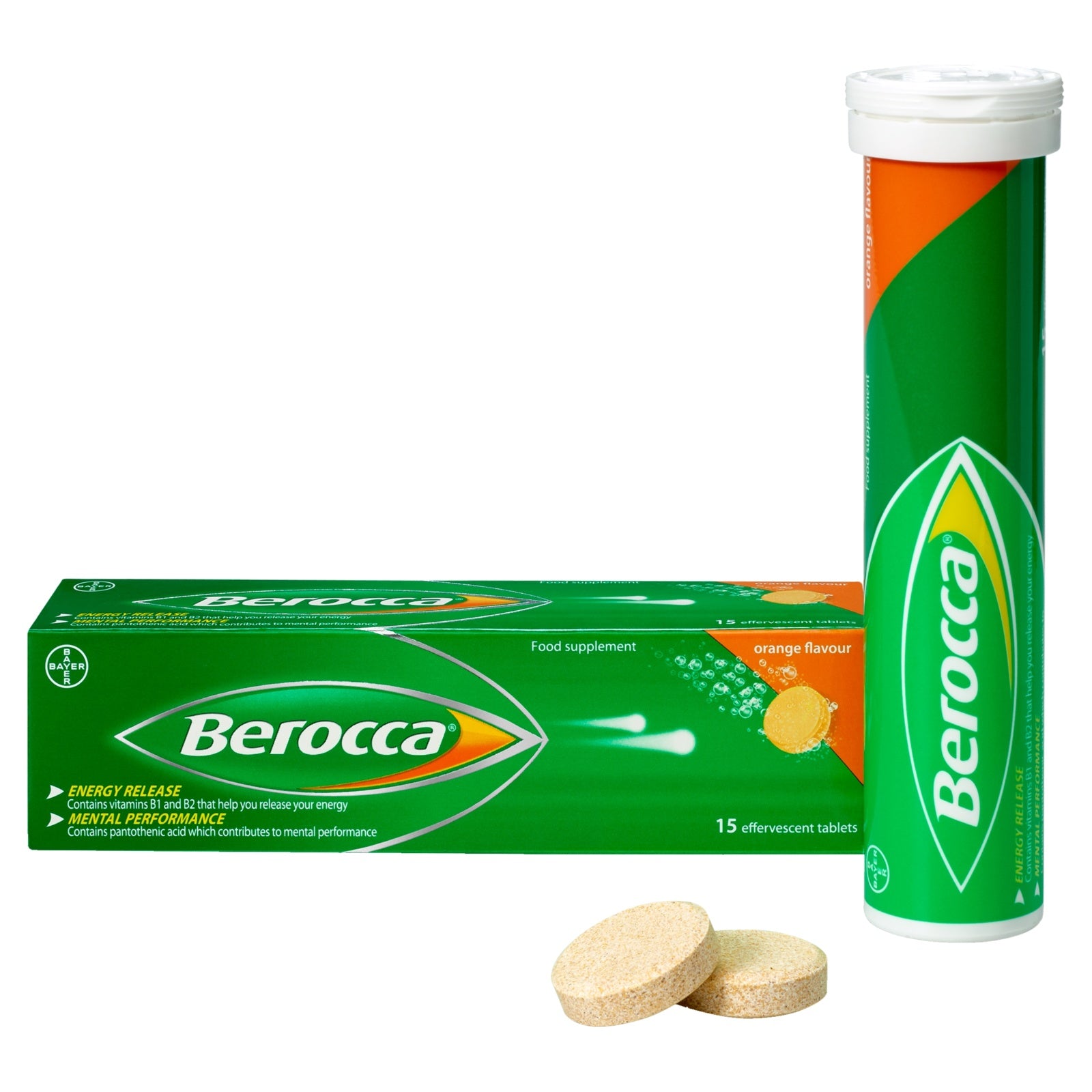 Berocca Orange Flavour Effervescent Tablets 15ct